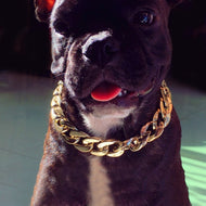 Dog Chain Collar Gold Tone Cut Curb Cuban - GAME-BRED K-9's